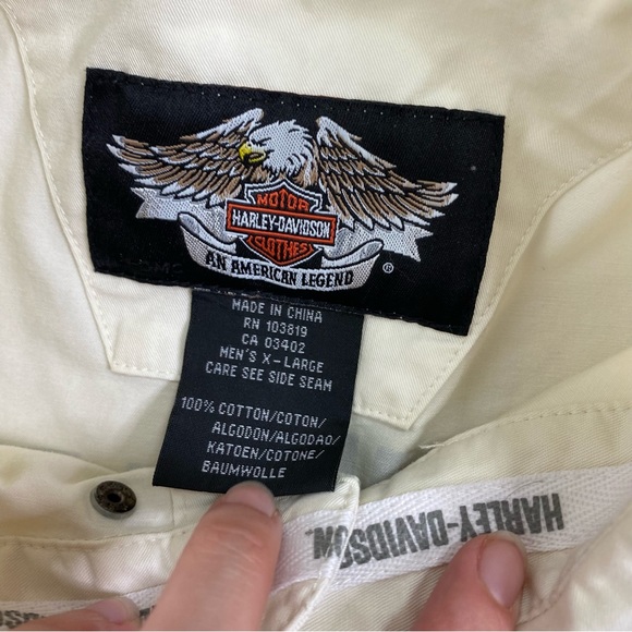 Harley-Davidson dirt Track Team White button down sleeveless Vest size XL - Picture 7 of 16